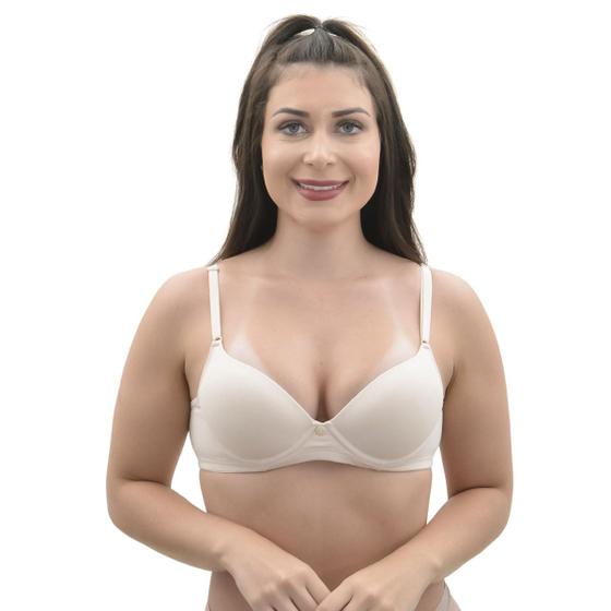 Imagem de Sutiã Push Up de Algodão Bojo Soft Liso Econfort