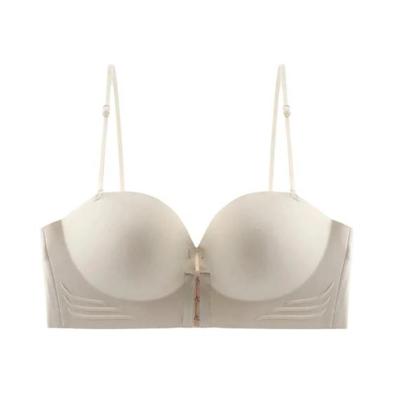 Imagem de Sutiã Push up Invisível Sem Alças Feminino Com Fechamento Frontal Lingerie Sem Costura FINETOO