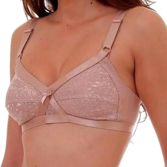 Imagem de Sutiã Reforçado Plus Size Renda Sem Bojo e Sem Aro Princesa Catarina