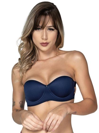 Imagem de Sutiã Sem Alça Com Bojo e Costas Expostas Liso