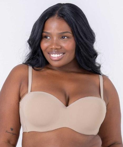 Imagem de Sutiã sem alça plus size, com bojo, aros e alças removíveis
