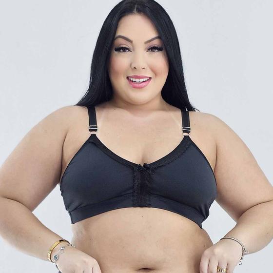 Imagem de Sutiã Sem Bojo Plus Size Reforçado Sem Aro Alça Grossa