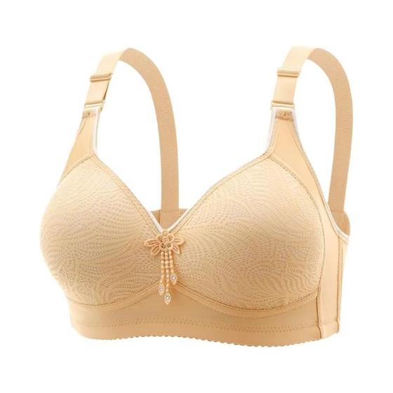 Imagem de Sutiã Sem Fio Leve e Elegante - Jacquard, Acolchoado e com Apliques