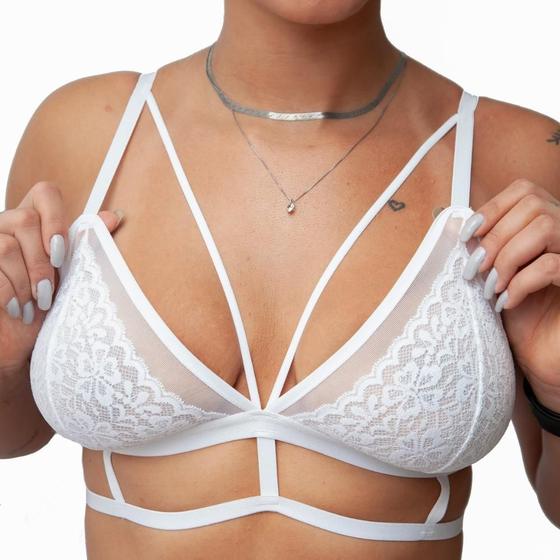 Imagem de Sutiã Strappy Confeccionado Com Renda Encaixe Perfeito Alças Ajustáveis C23