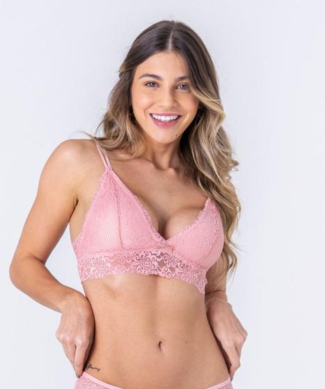 Imagem de Sutiã top de renda, sem bojo e sem aros com alças reguláveis