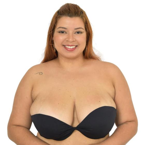 Imagem de Sutiã Top Decote Plus Size Reforçado Sem Alças Com Aro e Bojo Corpo Nú - Corpo Nu