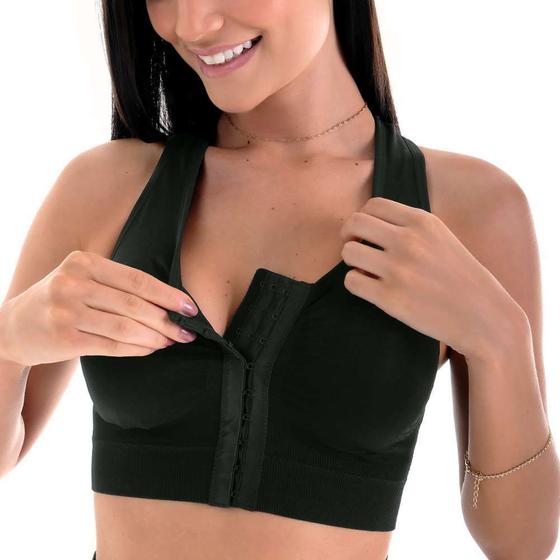 Sutiã Top Modelador Fecho Frontal com Bojo Zee Rucci Menor preço em Sutiã Top Modelador Fecho Frontal com Bojo Zee Rucci