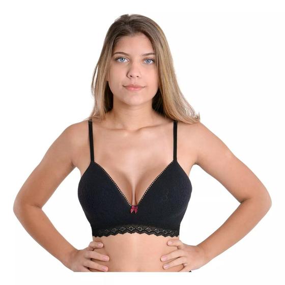 Imagem de Sutiã Trifil Com Bojo Triangular Com Renda Sem Aro Ref: (K00871)