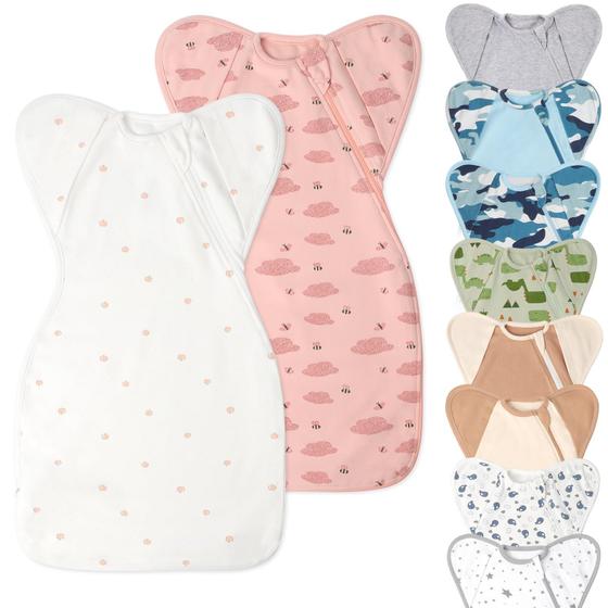 Imagem de Swaddle Blanket Knirose com Mangas - 2 Pacotes para Recém-Nascido