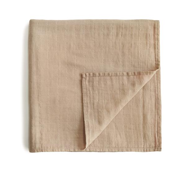 Imagem de Swaddle Mushie de Algodão Orgânico 100% (Taupe Pálido)