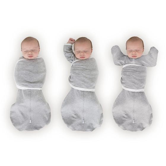 Imagem de Swaddle Sack SwaddleDesigns Omni - Mangas Removíveis (0-3 Meses) - Cinza