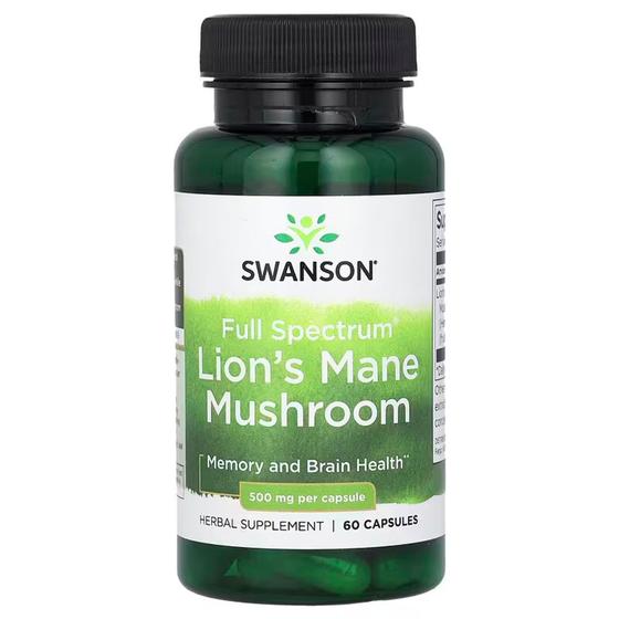 Imagem de Swanson Full Spectrum Lion's Mane Juba  de Leão 500 mg 60 Cápsulas