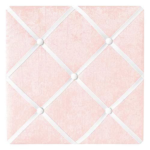 Imagem de Sweet Jojo Designs Pink Fabric Memory Memo Photo Bulletin Board - Solid Light Blush Crinkle Crushed Velvet Luxurious Elegant Princess Boho Shabby Chic Luxury Glam High End Boutique for Lace Collection