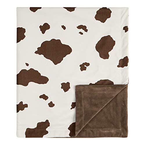 Imagem de Sweet Jojo Designs Wild West Cow Baby Boy Recebendo Segurança Swaddle Cobertor para recém-nascido ou criança Berçário Assento de carro Carrinho Soft Minky - Brown e Cream Western Southern Country Animal