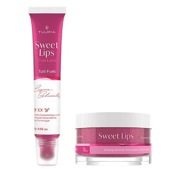 Imagem de Sweet Lips Esfoliante e Gloss Labial, Tulipia,TuttiFrutti Lábios Macios Rejuvenescidos Volumosos 15G