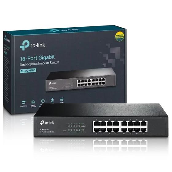 Imagem de Switch 16 Portas 10/100/1000 Gigabit TL-SG1016D TP LINK