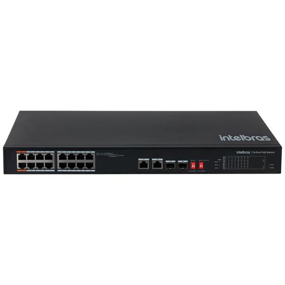 Imagem de Switch 16 Portas Fast PoE + 2 Portas Gigabit Uplink + 2 Portas SFP Combo SF 1822 Hi-POE Intelbras