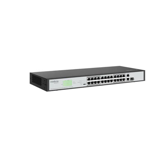 Switch 24 Portas Fast Ethernet PoE +2 portas Gigabit e 1 porta SFP combo Menor preço em Switch 24 Portas Fast Ethernet PoE +2 portas Gigabit e 1 porta SFP combo