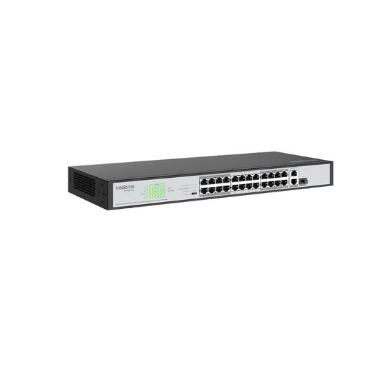 Imagem de Switch 24 Portas Fast Ethernet SF 2421 PoE 2 portas Gigabit e 1 porta SFP combo, 4760075, INTELBRAS