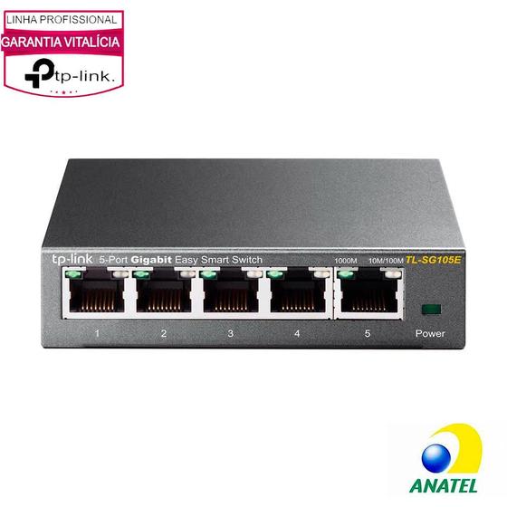 Imagem de Switch 5 Portas 10/100/1000MBPS Easy Smart - TLSG105E
