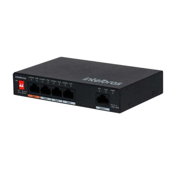 Imagem de Switch 5 Portas Fast Com 4 Portas Poe Sf 500 Hi-Poe Intelbras