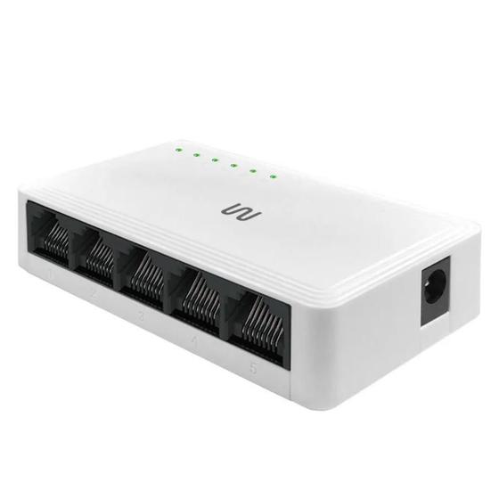 Imagem de Switch 5 Portas Gigabit 10/100/1000 Mbps Rj45 Internet Lan Multilaser RE605