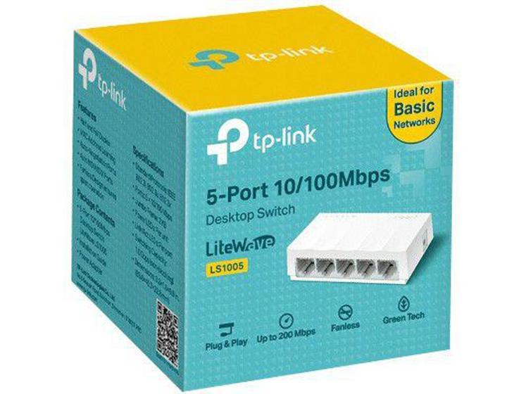 Switch 5 Portas TP Link LS1005 - 10/100 Mbps Menor preço em Switch 5 Portas TP Link LS1005 - 10/100 Mbps
