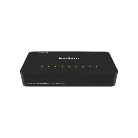Imagem de Switch 8 Portas Intelbras SF 800 Q+ - Fast Ethernet - Preto