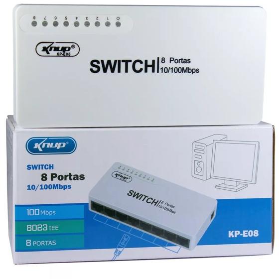 Imagem de Switch 8 Portas Kpe08 Knup 10/100mbps Hub Rede