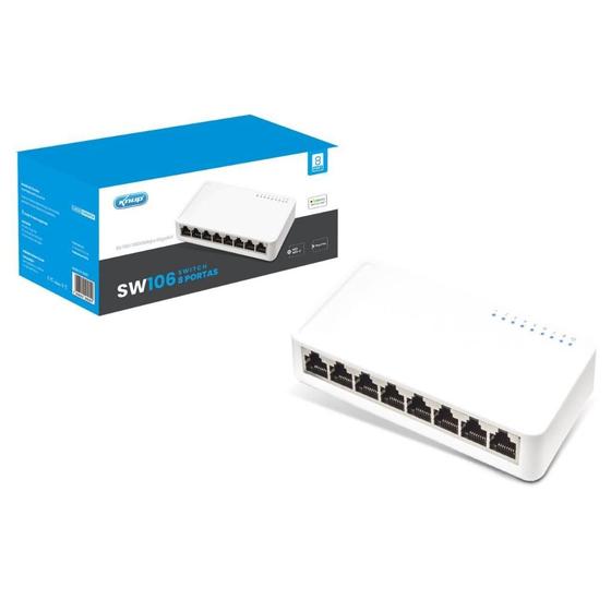 Imagem de Switch 8 Portas Rj45 Gigabit Rede 10/100/1000mbps Hub Bivolt