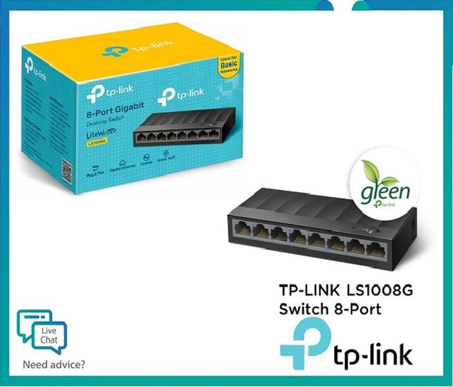 Imagem de Switch 8 Portas TP-Link LiteWave LS1008G - 10/100/1000Mbps