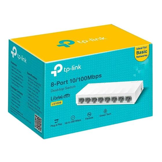 Switch 8 Portas TP-LINK LS1008 Fast Ethernet 10/100Mbps Case Plastico é boa?