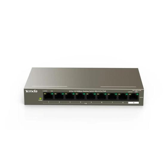 Imagem de Switch 9 portas 10/100mbps tenda tef1109p-8-63w c/ 8 portas