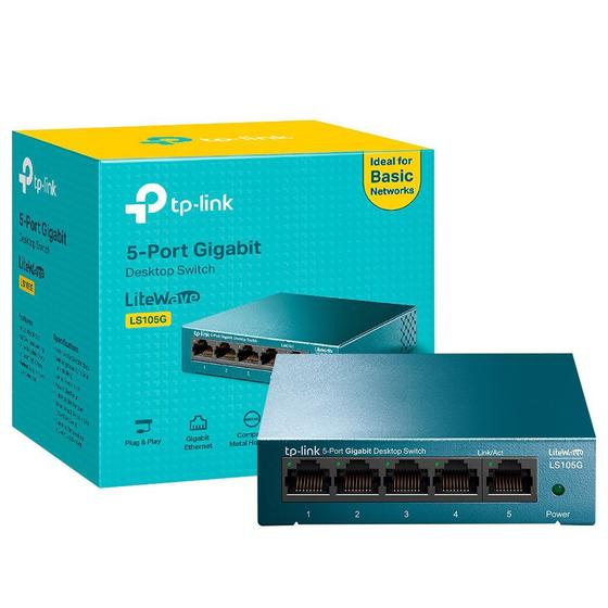 Switch de Mesa TP-Link, 5 Portas 10/100/1000Mbps - LS105G é boa?