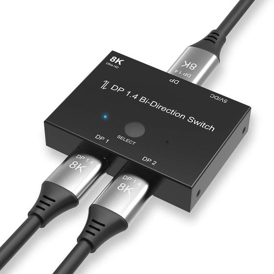 Imagem de Switch DisplayPort Bidirecional 8K@30Hz/4K@120Hz - DP 1.4