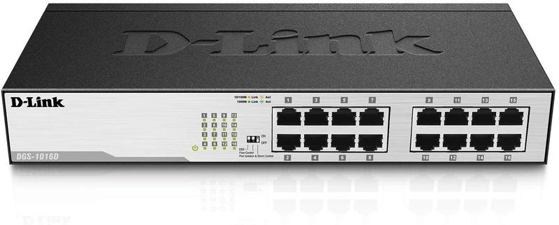 Imagem de Switch Ethernet Gigabit D-Link DGS-1016D - 16 Portas - Não Gerenciado