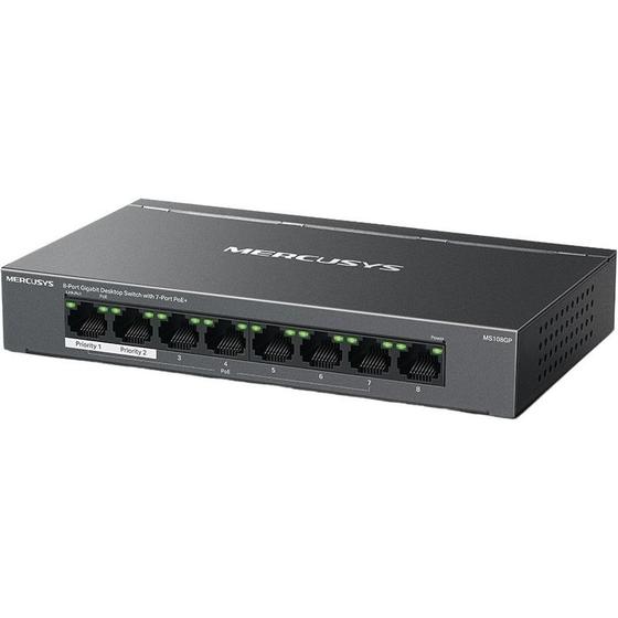 Imagem de Switch Ethernet Mercusys MS108GP 8 Portas Gigabit 10/100/1000 Mbps