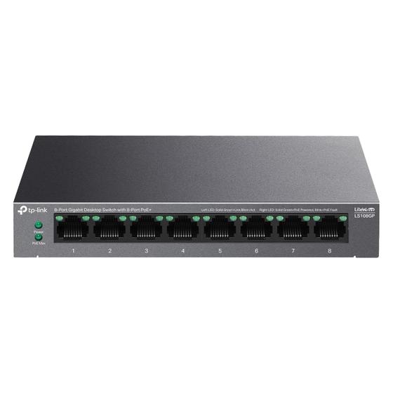 Imagem de Switch Ethernet TP-Link LS108GP - 8 Portas Gigabit PoE