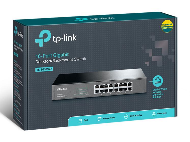Switch Gigabit de Mesa ou Montável em Rack 16 portas TP-Link - TL-SG1016D Menor preço em Switch Gigabit de Mesa ou Montável em Rack 16 portas TP-Link - TL-SG1016D
