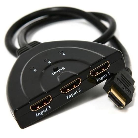 Imagem de Switch Hdmi 1x3 Divisor 3 Portas Hub Para Ps 4 Ps 3 X box 360 Tv