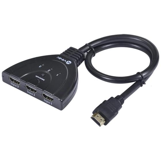 Imagem de Switch Hdmi 3 Entradas E  1 Saida 1.3v Com Suporte 3d E 1080p