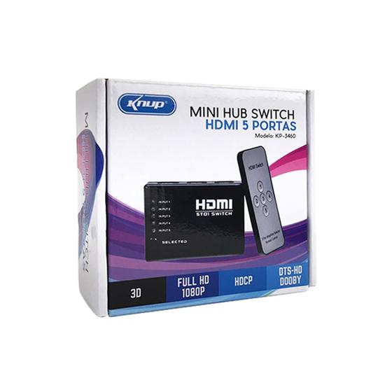 Imagem de Switch HDMI Portas com Controle Remoto KP-3460 - Knup