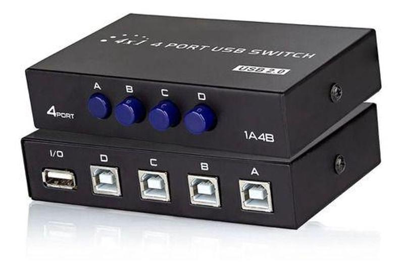 Imagem de Switch Hub Switcher Abs 4 Port Usb2.0 Tipo-b Impressora Knup