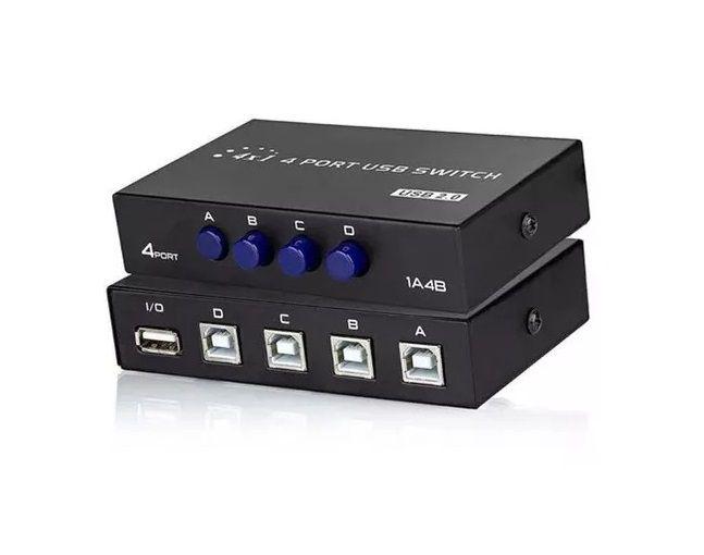 Imagem de Switch Hub Switcher Abs 4 Portas Usb 2.0 Tipo-b Impressora