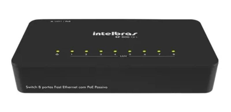 Imagem de Switch Intelbras 8 Portas Fast Ethernet Com Vlan Fixa Sf 800