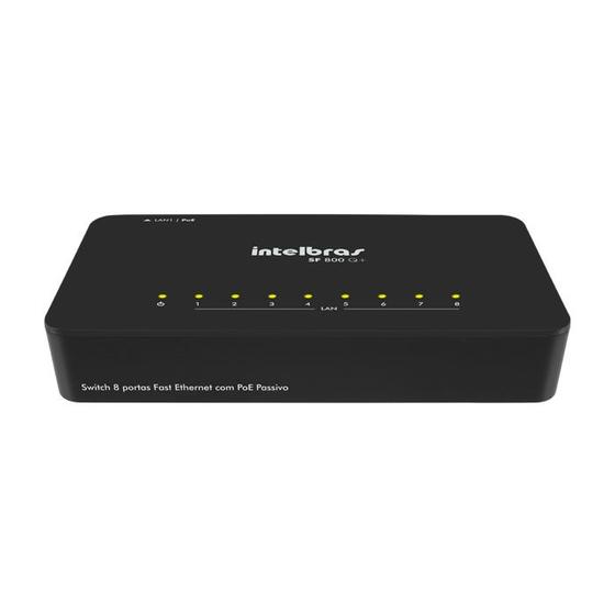 Imagem de Switch Intelbras Fast Ethernet SF 800 Q+ 8 portas 10/100