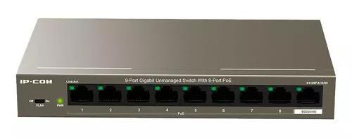 Imagem de Switch Ip-com, 9 Portas Gigabit 10/100/1000 Mbps 8 Poe + 1
