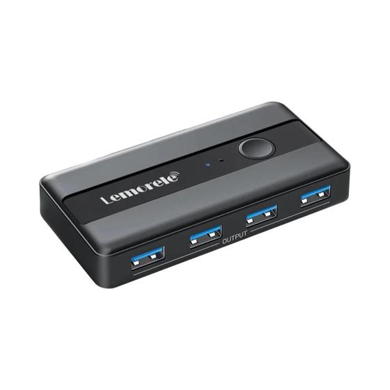 Imagem de Switch KVM USB 3.0 Lemorele - 2 Entradas e 4 Saídas para Teclado e Computador