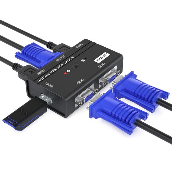 Imagem de Switch KVM VGA MT-VIKI 260KL - 2 Portas USB para 2 Computadores