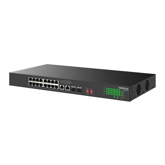Imagem de Switch N/Gerenciável 20 Portas PoE S1120G-PA Gigabit Ethernet Intelbras C/Função QoS Até 250 Metros